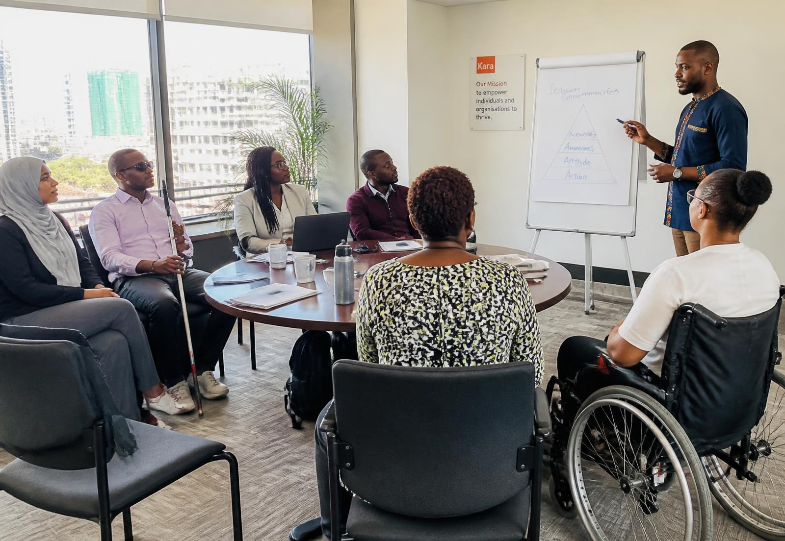 KCSL facilitator leading an inclusive disability mainstreaming workshop in Nairobi